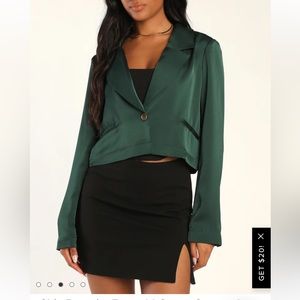 Chic Pursuits Emerald Green Cropped Blazer